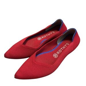 Rothy's The Point Flats Size 9 Red Classic Soft Flexible Washable